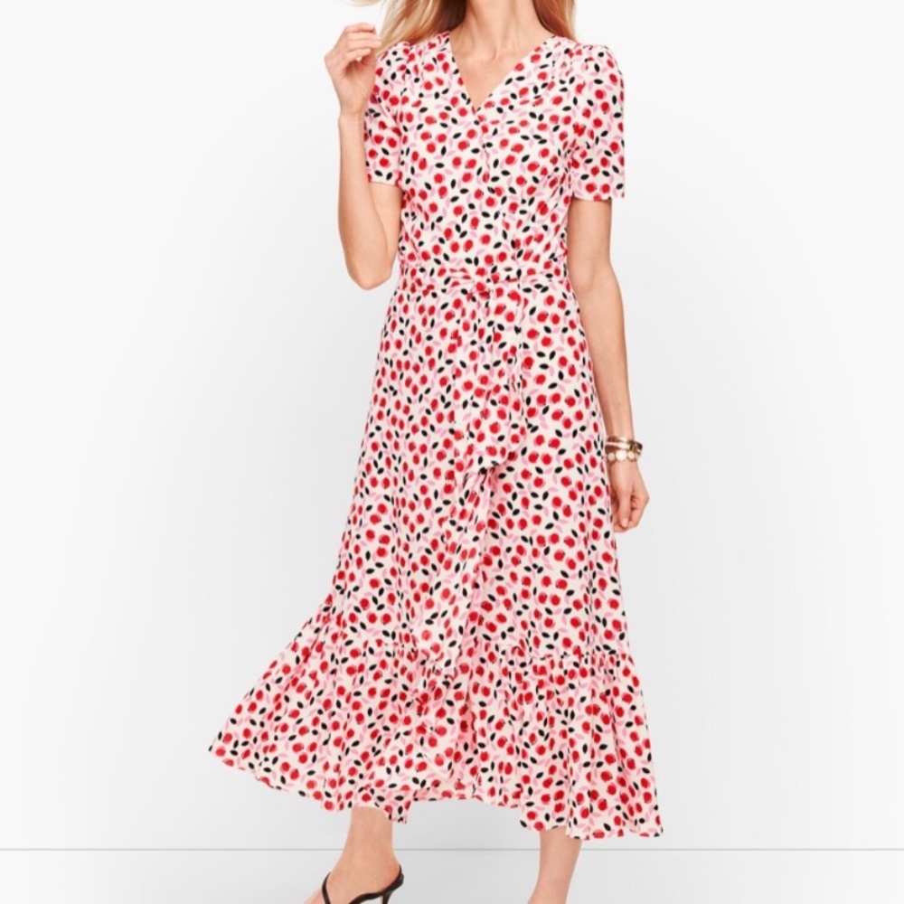 Talbots Pink Ruffled A-line Sundress 6P - Picture 2 of 4